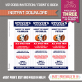 All Star Sports VIP Pass Birthday Party Invitations